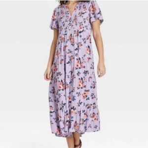 Knox Rose Maxi Dress Ruffle Tier Lilac Purple Pink Roses Lavender Plus Easter